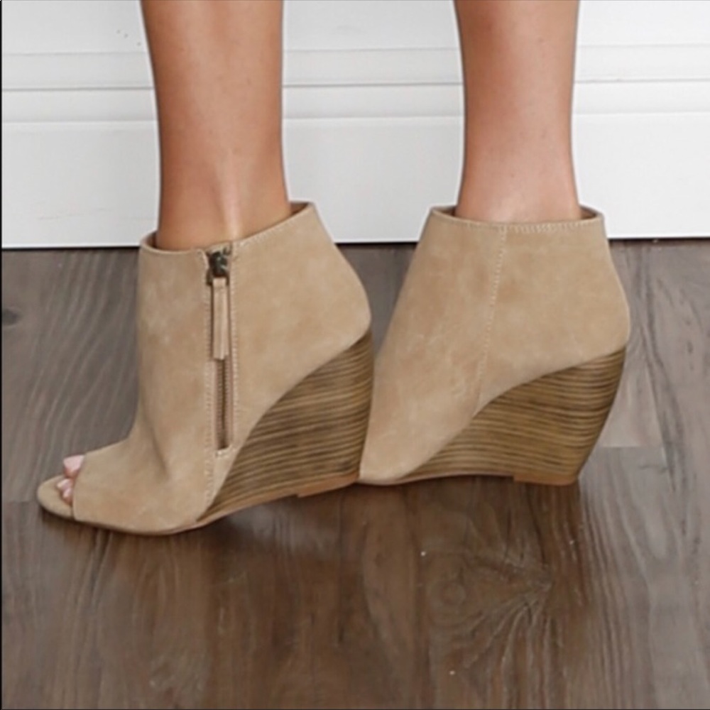 Understated Collection Peep Toe Wedge Ankle Bootie - Picture 2 of 4